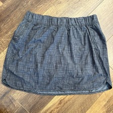 Calia Carrie Underwood Women s Skort Gray Black Geometric Pull On Tennis Golf L