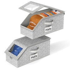 2 PCS Stackable Hat Storage for Baseball Caps, Holds up to 24 Caps Hat Organi...