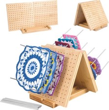 Crochet Blocking Board with Pegs  Accessories - 15.5x7.7 inch Knitting Board...