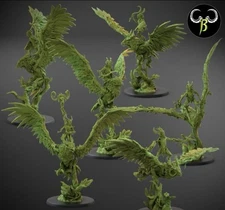 Wood Elf Fantasy Bird Riders W Shields X5 28mm Fantasy Elf Cavalry