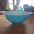Vintage Pyrex Blue Balloons  4 Qt Cinderella #444 Mixing Bowl Light Blue/White