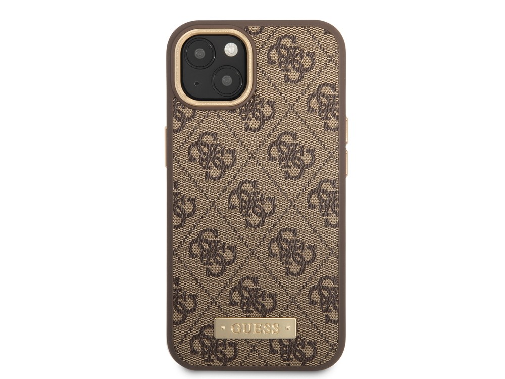 Coque iPhone 14 Plus Guess Marron Évite les Rayures avec Style 4G