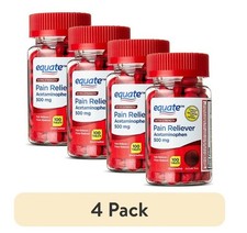 4 Pack Equate Extra Strength Acetaminophen 500 mg Caplets, 100 Count