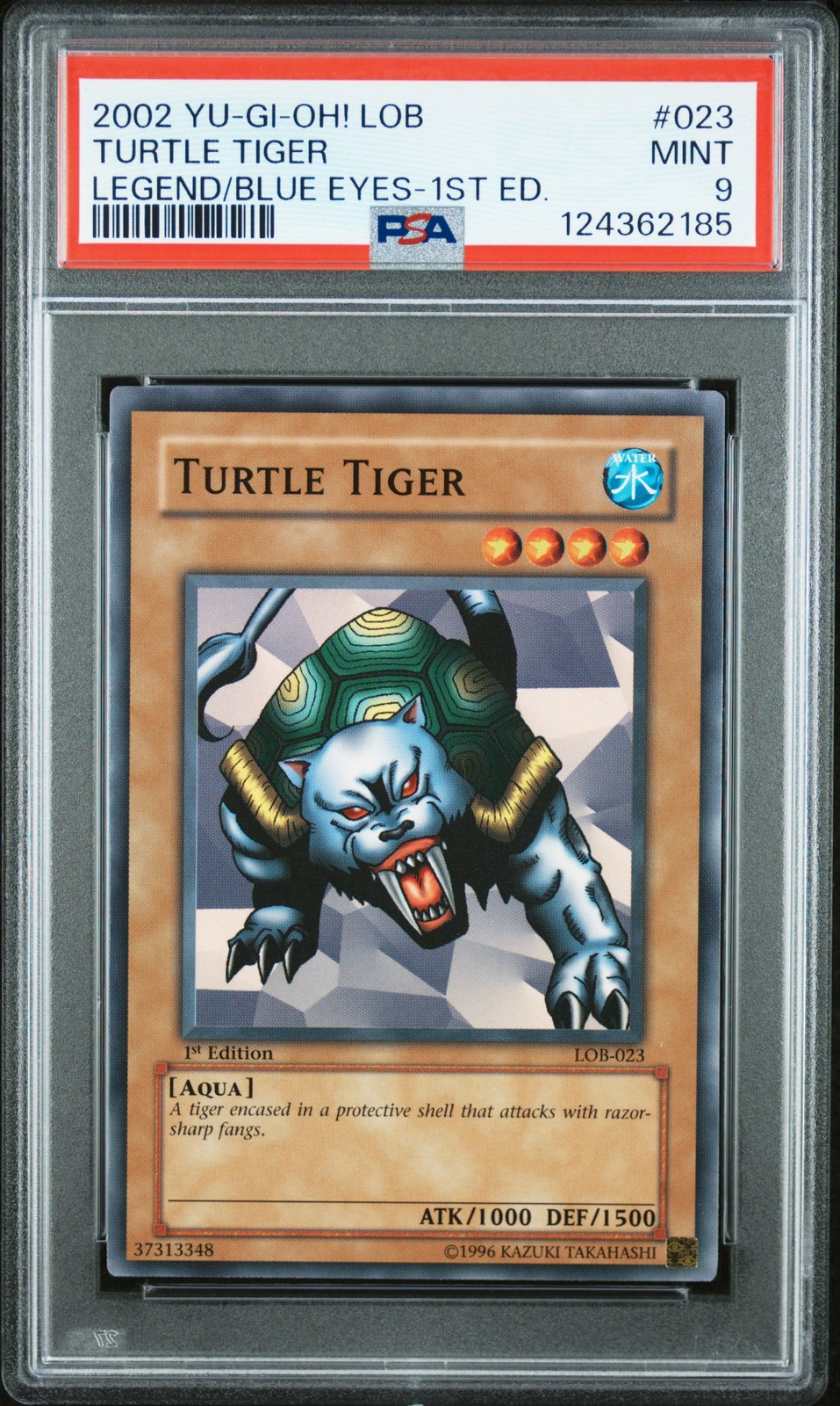 2002 YU-GI-OH! LEGEND OF BLUE EYES WHITE DRAGON 1ST EDITION TURTLE TIGER PSA 9