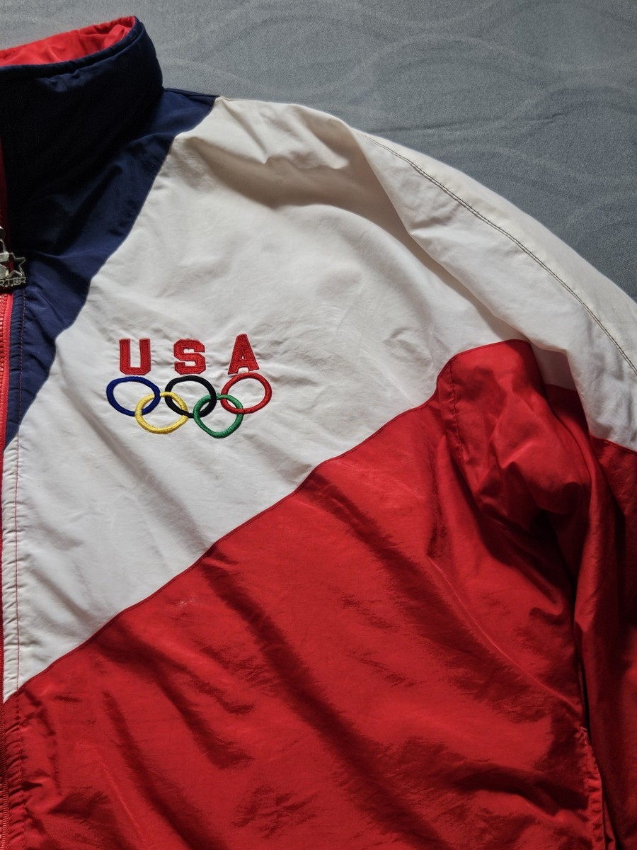 VINTAGE 90's USA OLYMPIC TEAM STARTER INSULATED FULL ZIP JACKET X