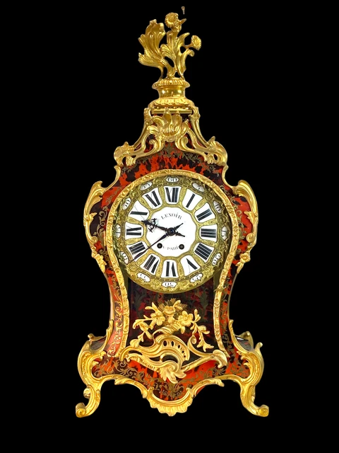 CARTEL " BOULLE " EPOQUE NAPOLEON III DE STYLE LOUIS XIV ECAILLE ET BRONZE DORÉ - Photo 3/4