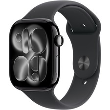 Apple Watch Series 11 46mm Cellular Aluminum Jet Black M/L Black Band -Open Box