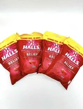 4x Halls ECONOMY PACK Cherry Cough & Throat Relief 320 Cough Drops EXP 12/25