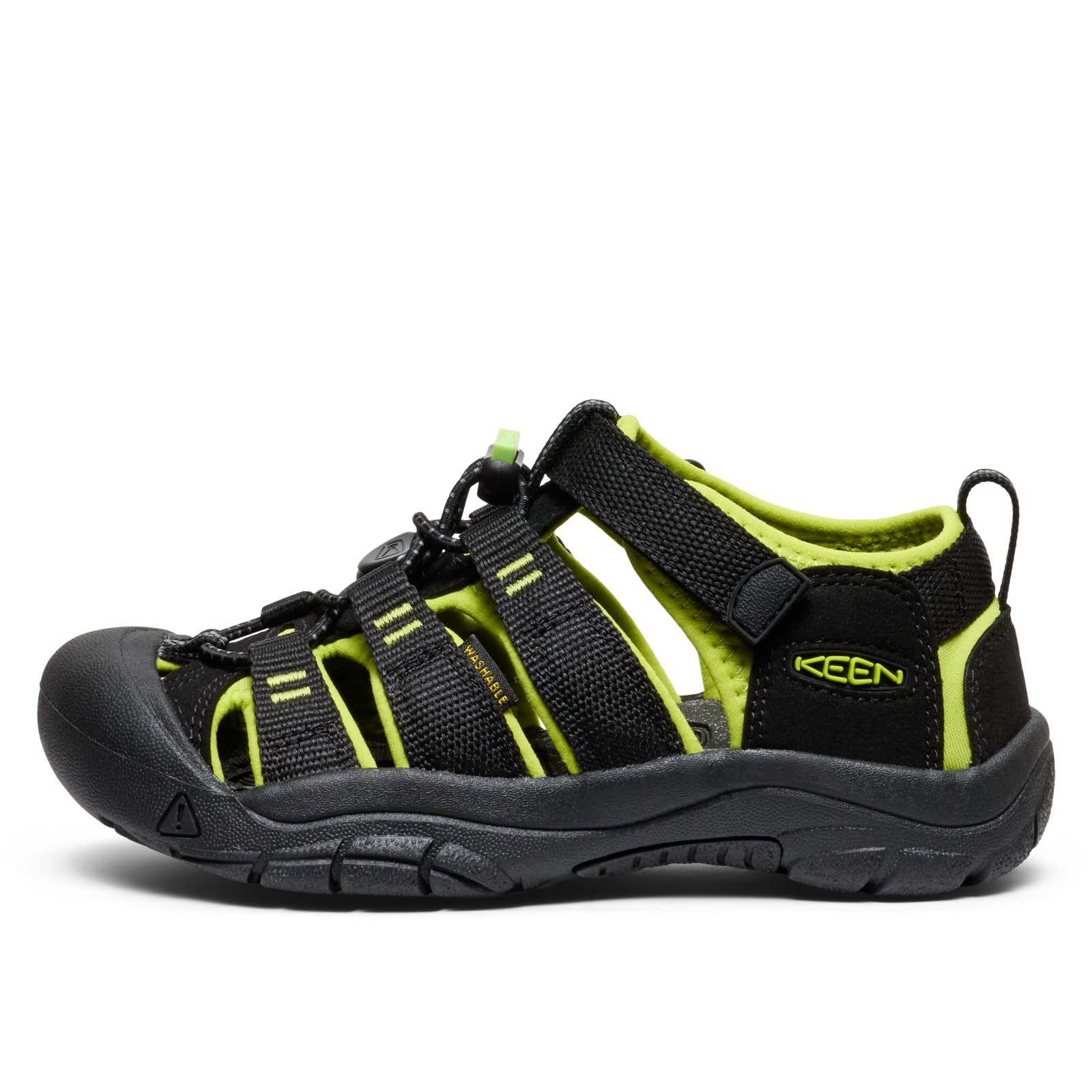 KEEN Newport H2 Sandali Unisex Bambini e ragazzi Nero Black Lime Green 25 2