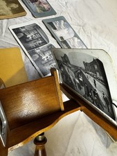 Antique Wood Stereoscope with Slides