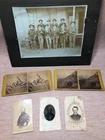 Civil War lot: armed soldier - confederate bowie knife - CDV tintype stereoview