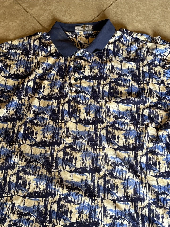 Descente Golf Collection XXL Polo Shirt Blue White - Image 3 of 4