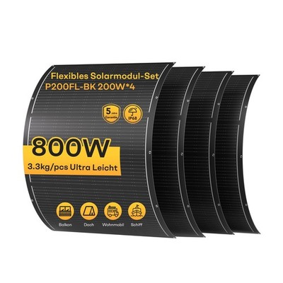 Ultra Leicht Flex Solarmodul PV Kit 800Wp 4x200W Balkon Garten Dose hinten