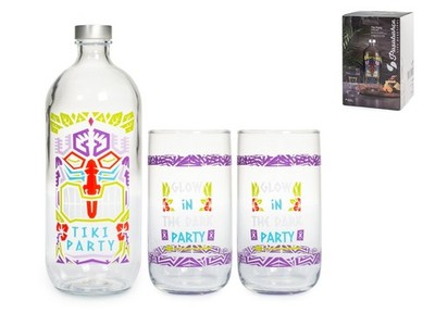 Pasabahce Set Of 5 Tikiparty Glass Decorations 1, Multicolor