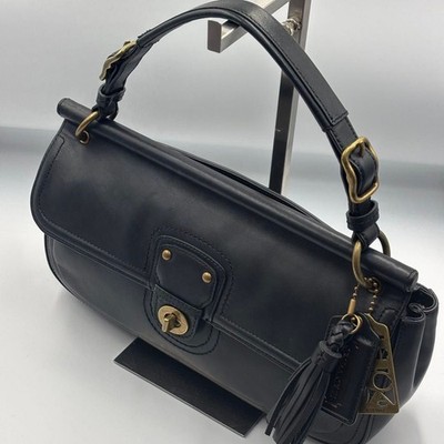 COACH City Willis 22062 65th Legacy Turn Lock Shoulder Bag Black