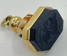 WATCH FOB VICTORIAN GOLD FILLED CORNELIAN INTAGLIO FANCY (V638)