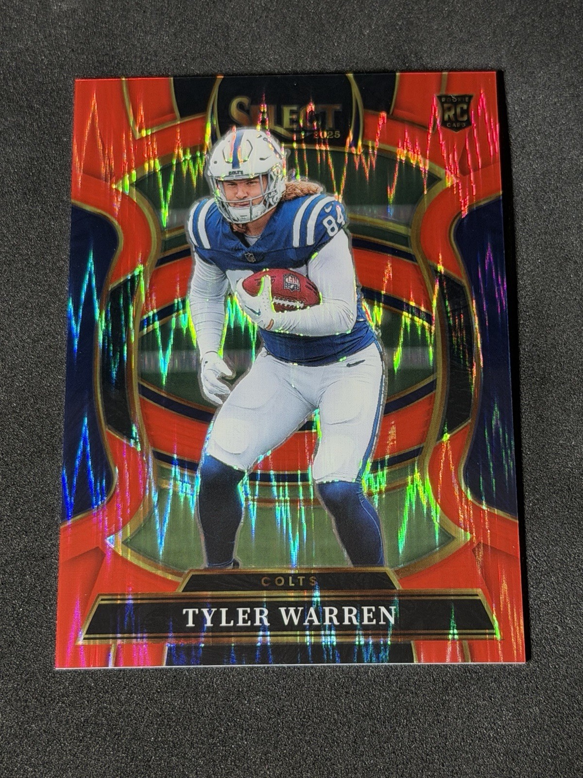 2025 Panini Select Red Prizm Shock Tyler Warren RC Concourse #33 Colts /249