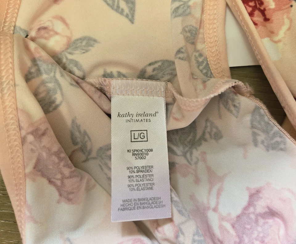Nuevo con etiquetas Bragas Kathy Ireland Íntimas Rosa Floral Sedoso Suave Elevación Alta L Foto 3 de 3