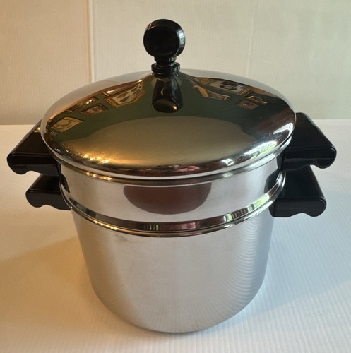 FARBERWARE 3 Quart Sauce Pan Pot Lid & Steamer Insert 18/10 Stainless ...
