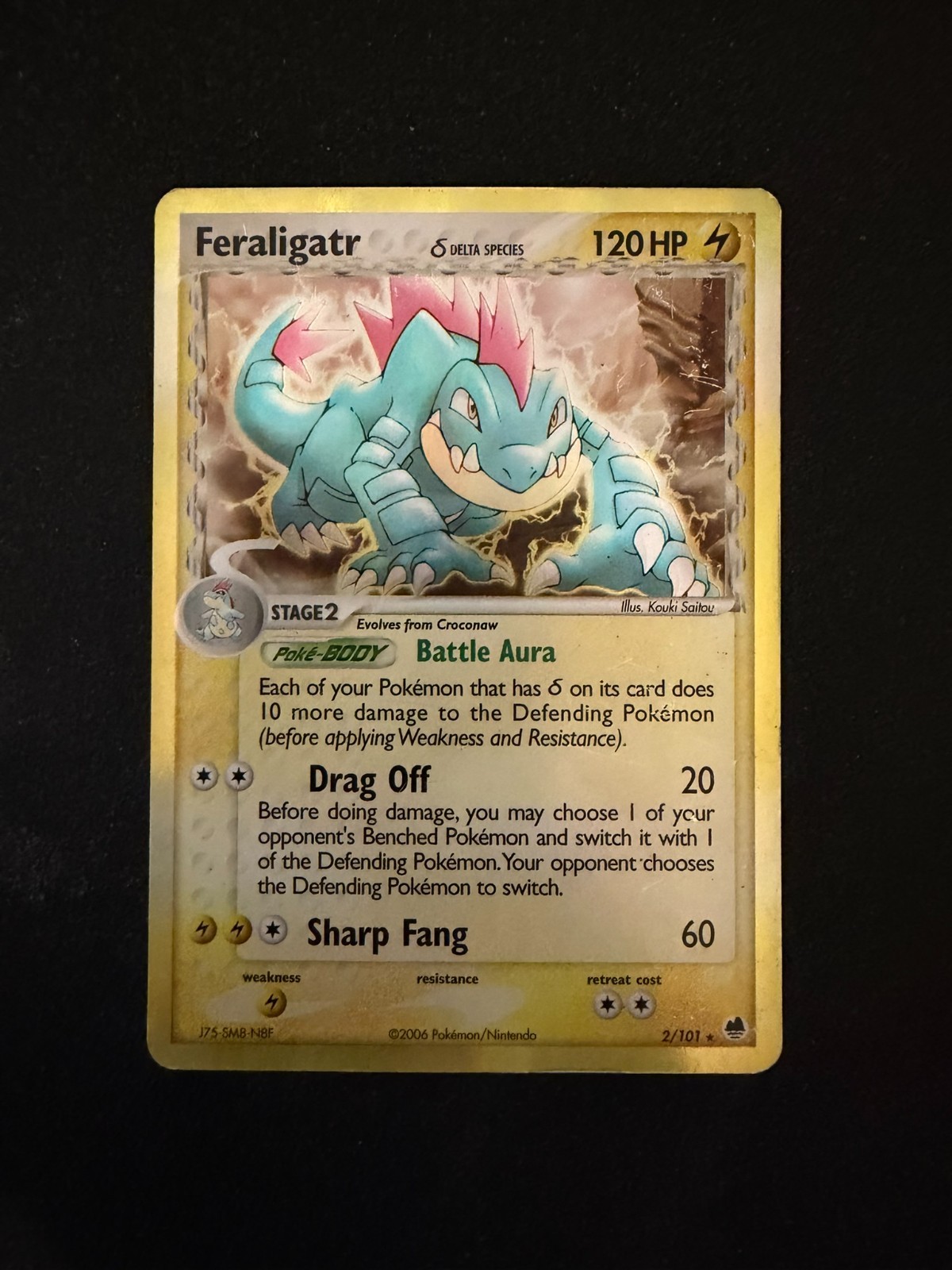 Feraligatr Delta Species 2/101 Ex Dragon Frontiers Reverse Holo Pokémon Card LP