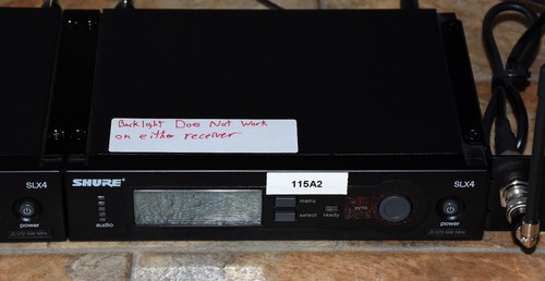 2 Shure SLX4 J3 572-596 MHz Wireless Microphone Receivers with Antennas + 1 PSU - Picture 4 of 10
