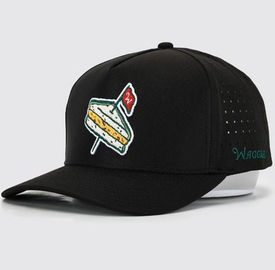 Waggle Masters Pimento Corner Snapback Golf Hat Cap One Size Black NEW