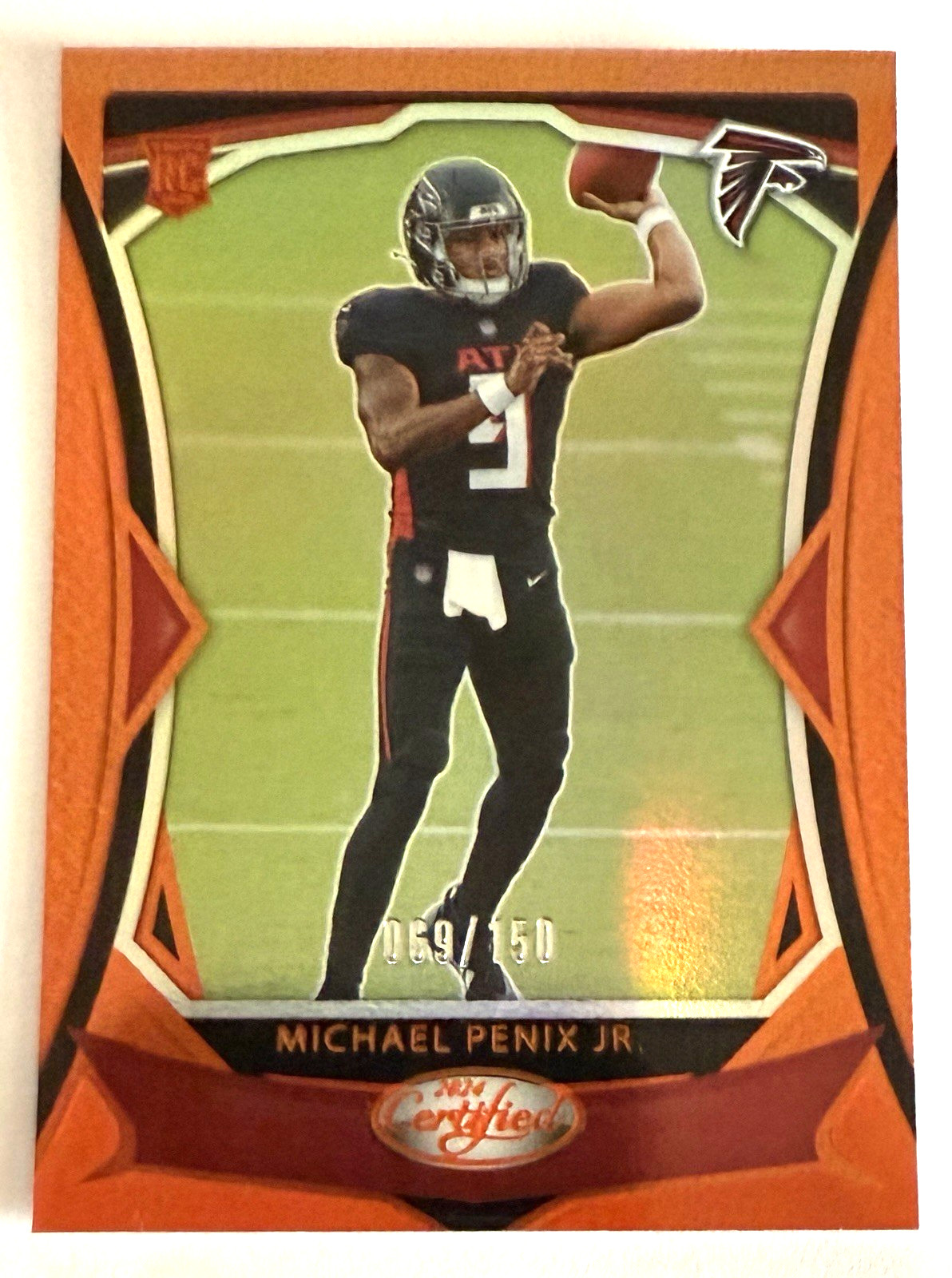 2024 Panini Certified Orange Mirror #106 Michael Penix Jr. Rookie RC 069/150