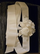 Ivory Bridal Sash with Floral Embellishments and Bead Details