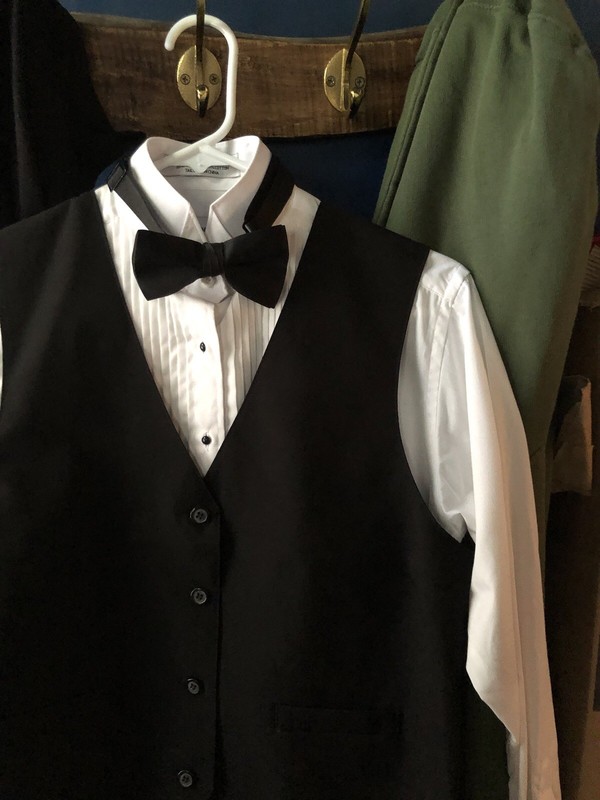 Bartender Caterer Uniform With Bow Tie Ladies Size 12 Tuxedo Park