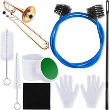 7 Pieces Trombone Care Cleaning Kit Maintenance Kit Flexible Brush Slide Grease