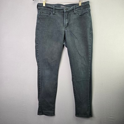 NYDJ Jeans Alina Convertible Ankle Size 8 Dark Wash Slim Lift Tuck Denim Pant