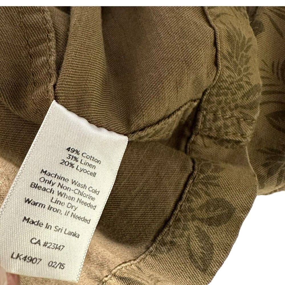 Talbots Utility Cargo Jacket Pineapple Print Size… - image 10