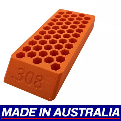 308 Reloading Block Ammo Stand Ammunition Loading Tray - 50 Round Capacity