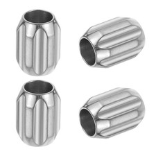 4Pcs Stainless Steel Column Spacer Beads 6mm Hole, Silver