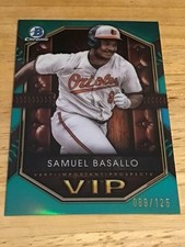 2025 Bowman Chrome Prospect Samuel Basallo #VIP-4 Aqua Refractor /125