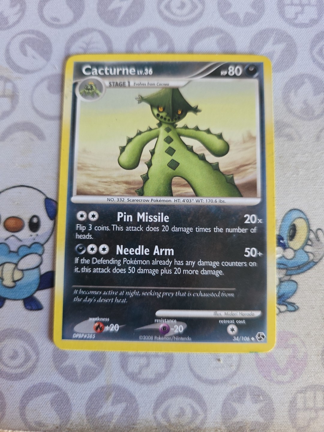 Pokemon TCG Card 2008 Great Encounters - Cacturne 34/106 