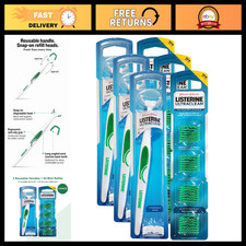Ultra Clean Flosser for Back Teeth - 3 Reusable Handles  84 Mint Refills