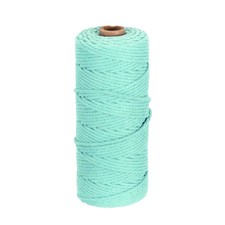 3mm x 109 Yard Light Blue Cotton Macrame Rope, 2 Strands Twisted Cotton Cord