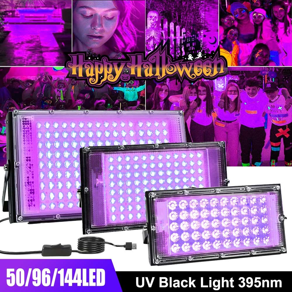 395nm UV Black Light Ultraviolet LED Floodlight Dimmable USB Stage DJ Flood Lamp