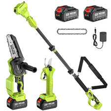 6in Cordless Electric Pole Saw & Pruning Shears Pruner,2*4.0Ah Battery & Charger