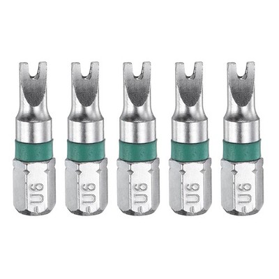Für U6 5 Stück Magnetische U-Bits 1/4'' Sechskant 1'' Länge S2 Stahl