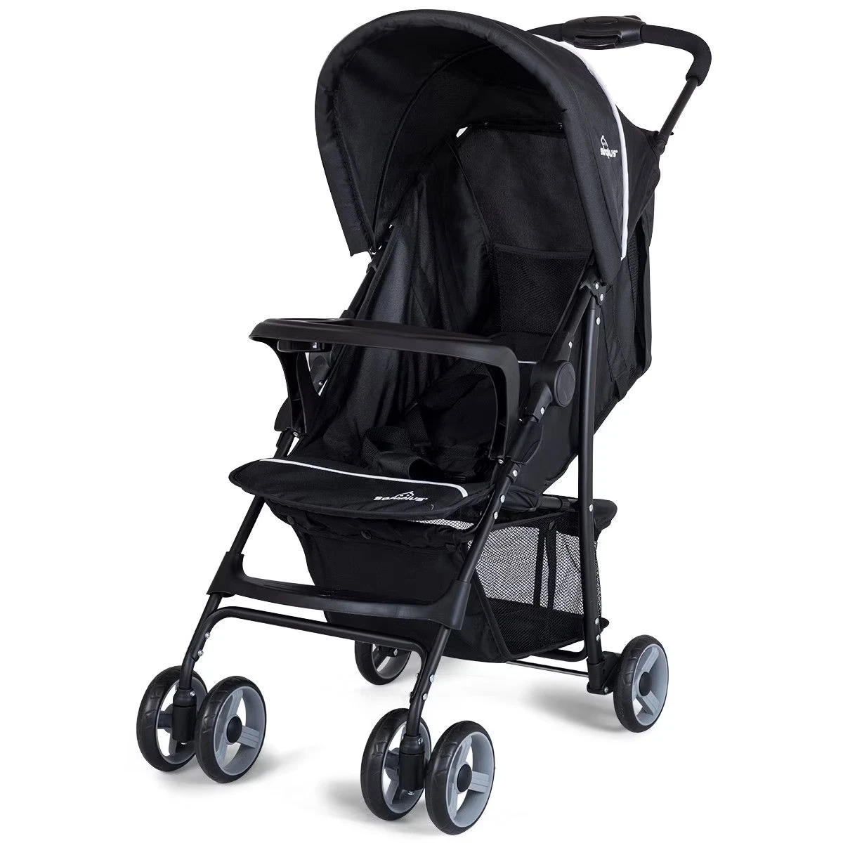 Foldable Lightweight Baby Stroller, Travel Pushchair for 0-36M, 13 Lbs, Black