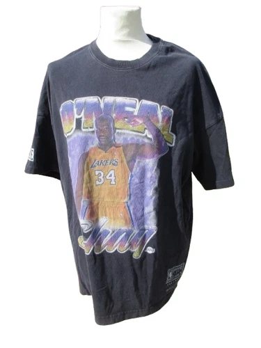 Rare T-shirt de basket NBA vintage Shaquille O'Neal Lakers années 90 Taille XXL