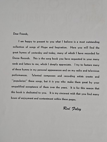 Vintage RARE Red Foley's Songs Of Inspiration SIGNED SIGNATURE 1953 Music Book - Picture 10 of 24