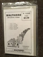 Vintage 1967 Walthers Building Paper N Scale 6 Sheets Concrete Blocks 949-5454