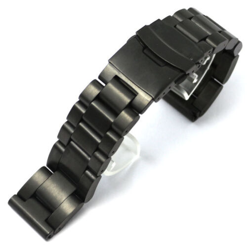 ULTIMATE BLACK PVD HEAVY STAINLESS STEEL STRAP FOR CWC TRASER U BOAT WATCH 24mm - Afbeelding 1 van 7