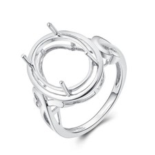 Sterling Silver Oval 13x9mm To 14x10mm Semi Mount Ring Settings Only Engagement