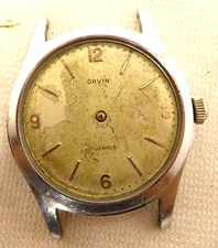 Orvin Wristwatch 17J Parts or Repair Men's Standard 412A Vintage