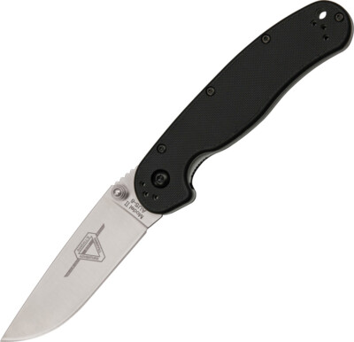 Ontario Rat II Linerlock Black Folding AUS-8 Stainless Satin Pocket Knife