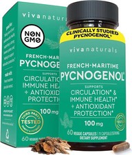 Viva Naturals Pycnogenol 100mg from French Maritime Pine Bark Extract 60ct